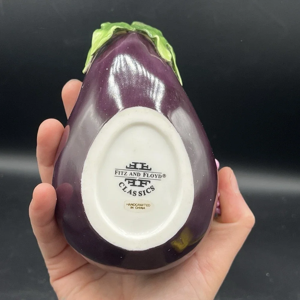 LE JRDN‎ POTAGRE FITZ & FLOYD Classics EGGPLANT Condiment Dish Box ~ Beautiful